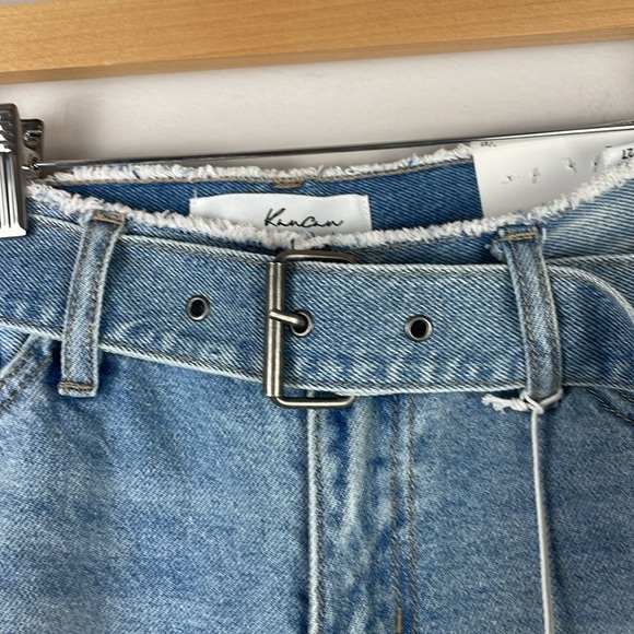 NWT KanCan Women Jean Denim Shorts SZ 7/27 Mid Rise Distressed Belt - Picture 5 of 13
